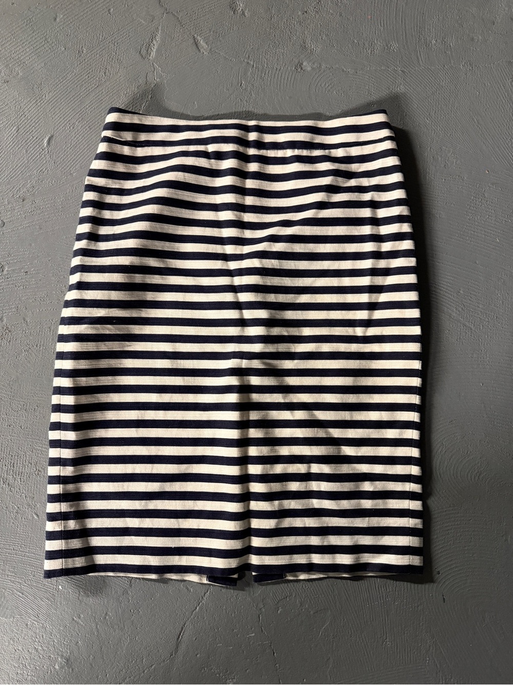 J. Crew Navy and White Striped Pencil Skirt